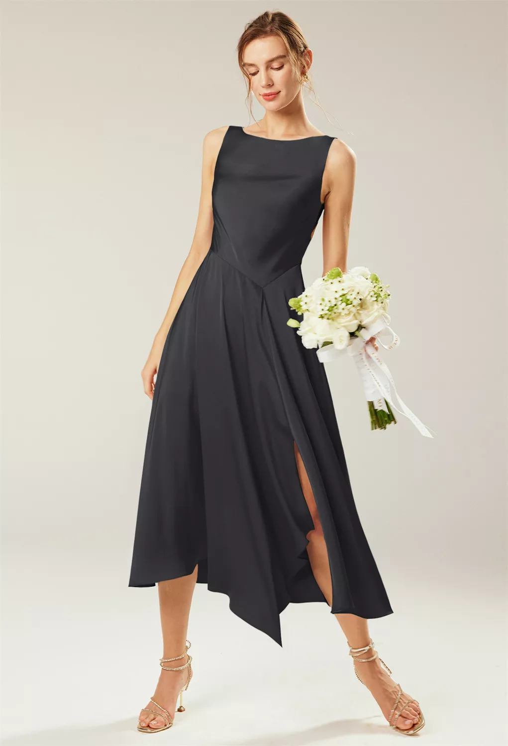 AW May Black Metallic  Spring Wedding Guest Dresses